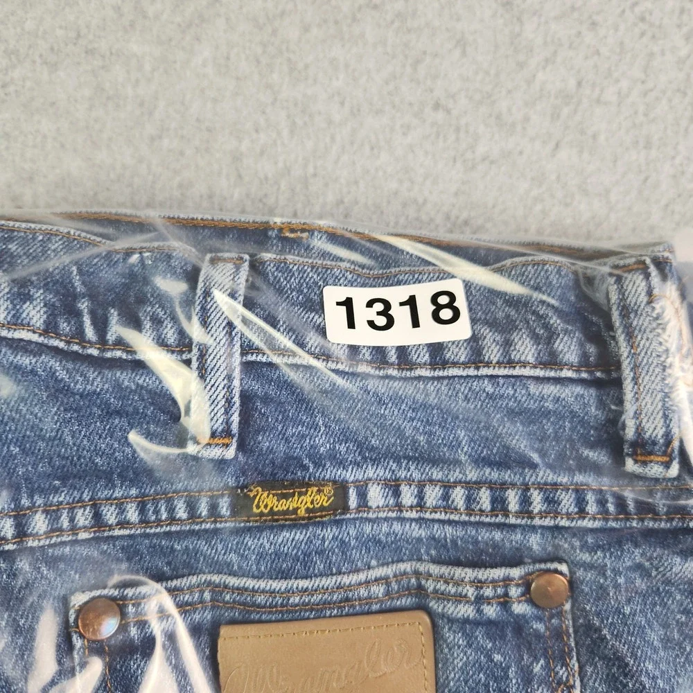 Wrangler Jeans Mens 38x30 Blue Denim Regular‎ Fit Workwear Western Straight Leg